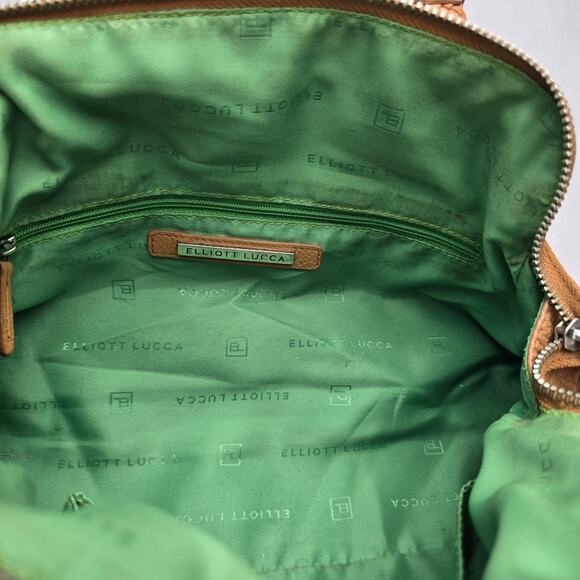 Elliott Lucca Satchel Hobo Tassel Bag Soft Tan Leather Weaved Handles & Trim - Picture 4 of 15